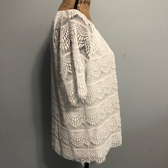 Westport 1962 White Lace Blouse Size Large - Picture 3 of 10